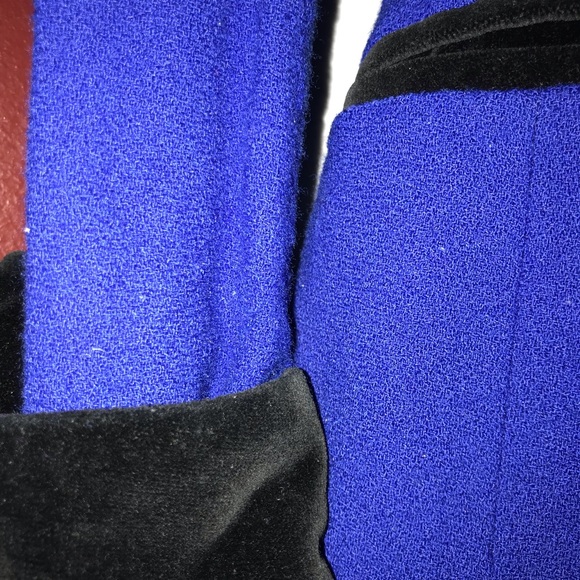 Elegant Royal Blue blazer with Black velvet trim - Picture 2 of 5